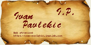 Ivan Pavlekić vizit kartica